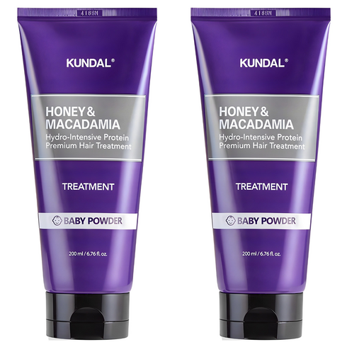 쿤달 허니 앤 마카다미아 트리트먼트 베이비파우더향, 200ml, 2개