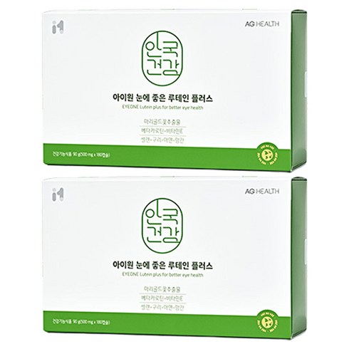 아이원 눈에 좋은 루테인 플러스, 180정, 90g, 2개