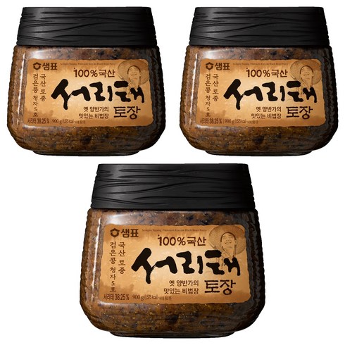 샘표 국산 서리태 토장, 3개, 900g