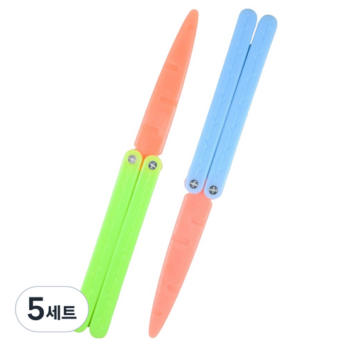 토이토 당근칼 발리송 피젯스피너 2종 세트, 5세트, 블루, 그린