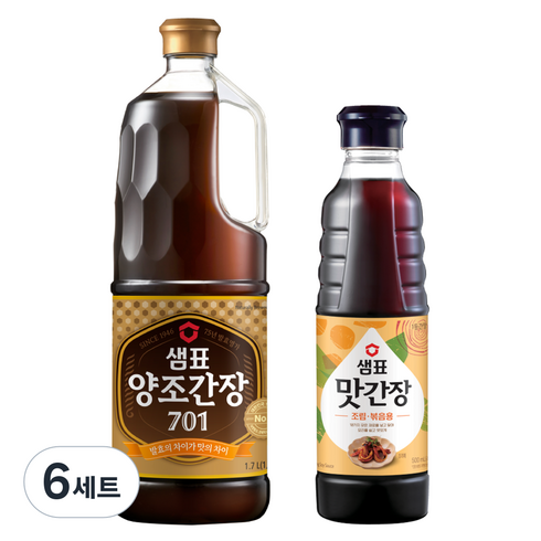 샘표 양조간장 701 1.7L + 맛간장 500ml, 6세트
