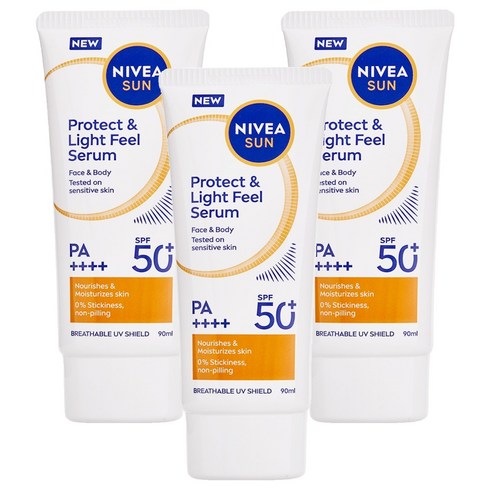 니베아 프로텍트 앤 라이트 필 퍼펙트 선 세럼, 90ml, 3개