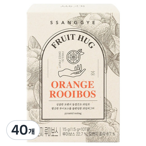 쌍계명차 과일 허그티 오렌지 루이보스, 1.5g, 10개입, 40개