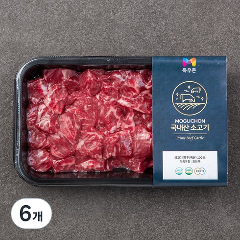 목우촌 국내산 소고기 양지 세절 국거리용 (냉장), 300g, 6개