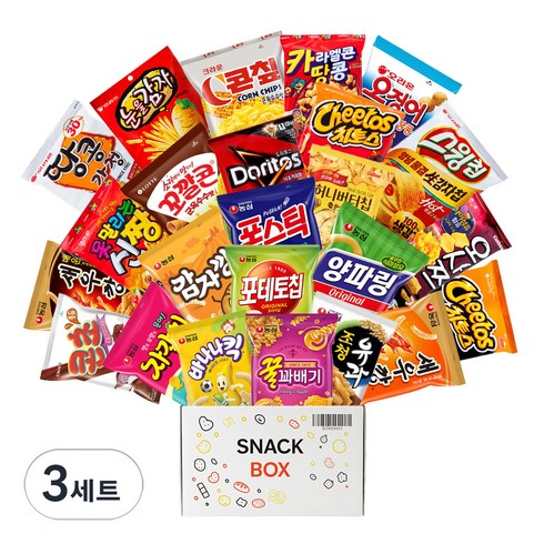 사무실 과자세트 스낵 24입 세트 (콘칲 군옥수수 + 바나나킥 + 조청유과 + 포테토칩 오리지널 + 땅콩강정 + 오징어땅콩 + 허니버터칩 + 치토스 바베큐맛 + 오사쯔 + 눈을감자 페퍼솔트 + 카라멜콘과땅콩 + 콘초 + 치토스 매콤달콤 + 못말리는 신짱 외 10종), 3세트, 24종