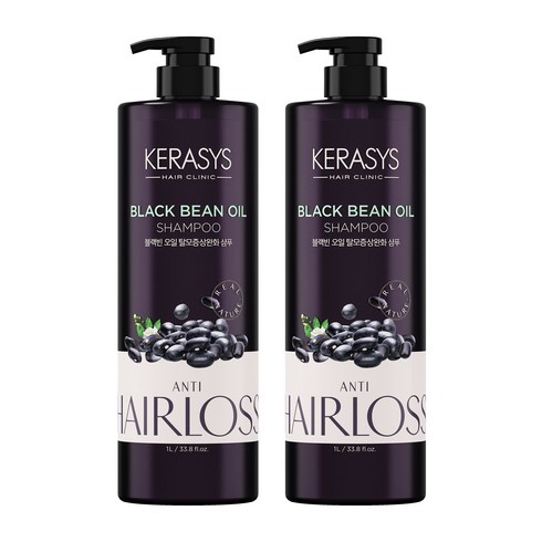 케라시스 블랙빈오일 탈모 증상 완화 샴푸, 1L, 2개