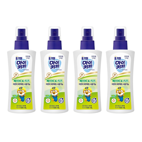 홈키파 마이키파 베이비 앤 키즈 퓨어미스트 해충기피스프레이, 100ml, 4개