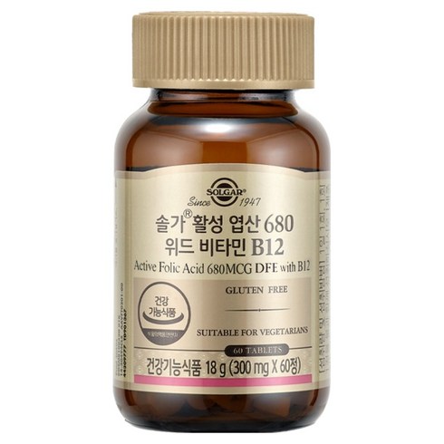 솔가 활성 엽산 680 위드 비타민 B12, 60정, 1개