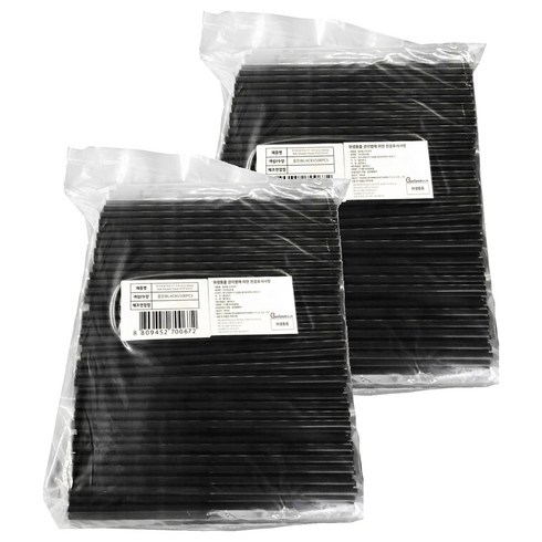 보니팩 일자 검정 벌크포장 빨대 7 x 210 mm, 500개입, 2개