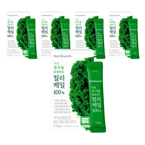 뉴트리원 리얼 유기농 동결건조 컬리케일 가루 30회분, 36g, 5개