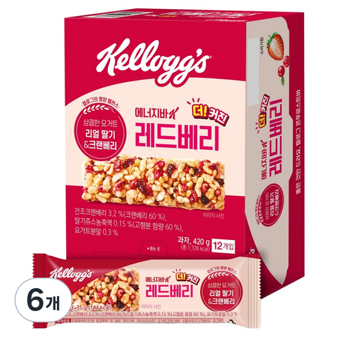 켈로그 에너지바 K 레드베리 12p, 420g, 6개
