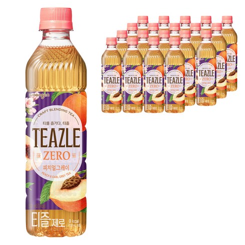 웅진 티즐 제로 피치얼그레이, 20개, 500ml