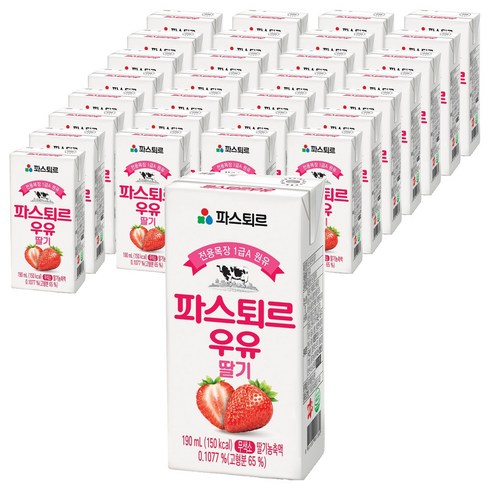 파스퇴르 딸기우유, 190ml, 144개
