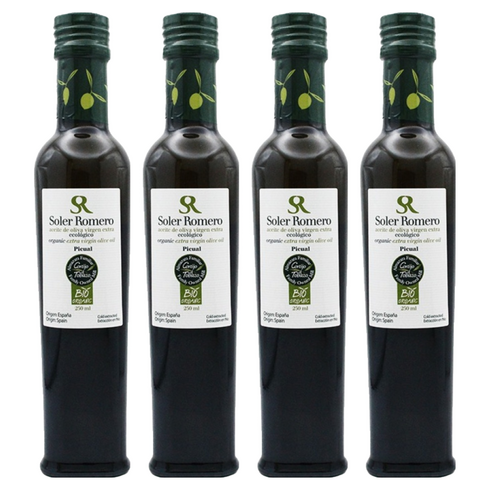 솔레르로메로 유기농 엑스트라버진 올리브오일, 250ml, 4개
