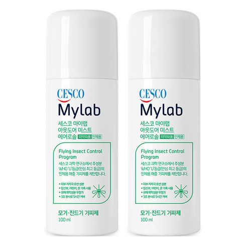 세스코마이랩 아웃도어 미스트 에어로솔 무향 모기기피제, 100ml, 2개