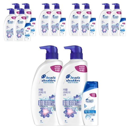 헤드앤숄더 퍼퓸 프레쉬 샴푸 800ml x 2p + 딥클린 샴푸 90ml x 1p 세트, 6세트