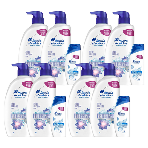 헤드앤숄더 퍼퓸 프레쉬 샴푸 800ml x 2p + 딥클린 샴푸 90ml x 1p 세트, 4세트