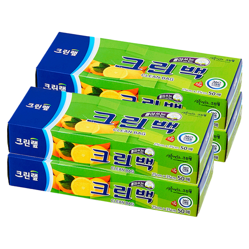 크린랩 크린백 25cm x 35cm, 중(M), 50개입, 4개
