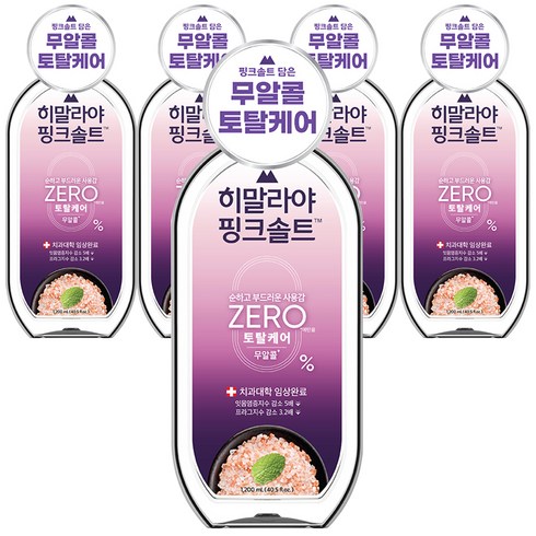 히말라야핑크솔트 제로마일드민트 구강청결제, 1.2L, 5개