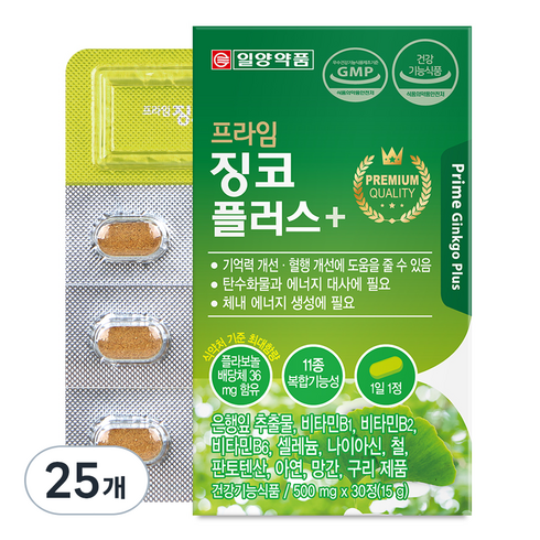 일양약품 프라임 징코 플러스, 30정, 25개