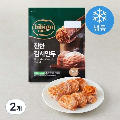 비비고 얇은피 진한 김치만두 (냉동), 1.12kg, 2개