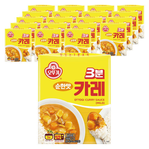 오뚜기3분 카레 순한맛, 200g, 20개