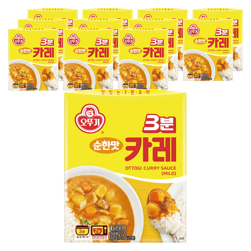 오뚜기3분 카레 순한맛, 200g, 12개