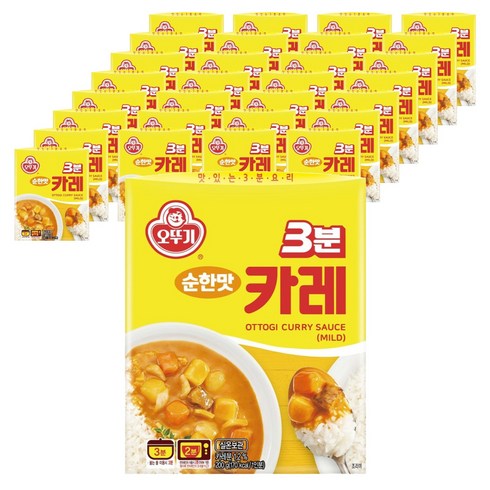 오뚜기3분 카레 순한맛, 200g, 40개