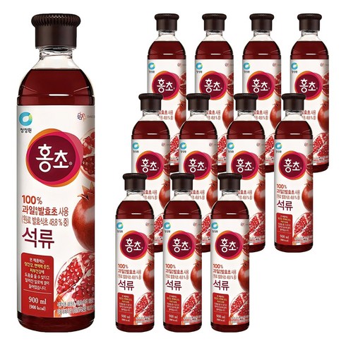 홍초 음용식초 석류, 900ml, 12개