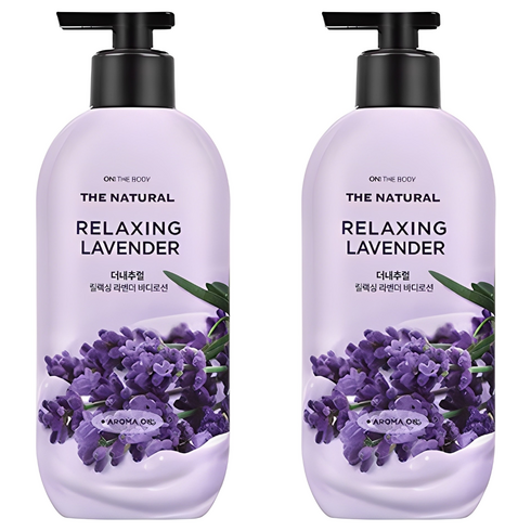 온더바디 더내추럴 바디로션 릴렉싱 라벤더향, 400ml, 2개