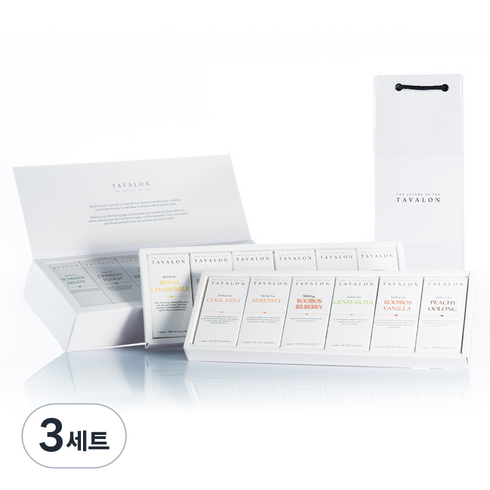 타바론 버라이어티 T12 선물세트, 허브차 6종 + 홍차 4종 + 녹차 + 우롱차 + 쇼핑백, 3세트