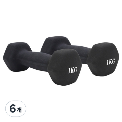 홈트러브 네오프렌 육각아령, 1kg, 6개
