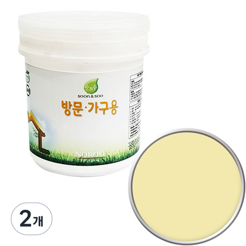 순앤수 방문 가구용 페인트, 포시티아옐로우NR3183, 1L, 2개