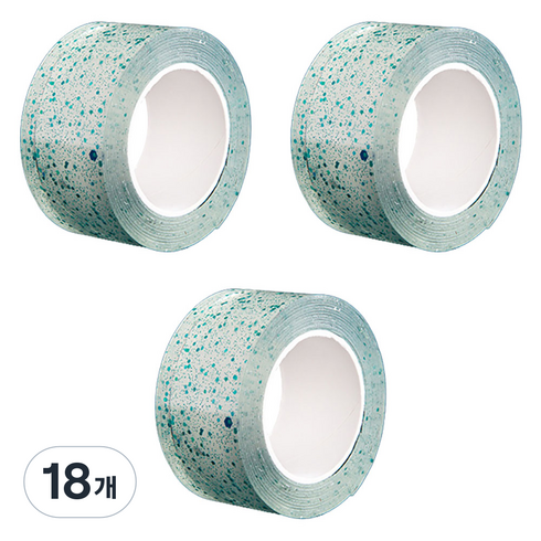 알로데 스팽글 버블 양면테이프 3cm x 5m, TYPE02 그린, 18개