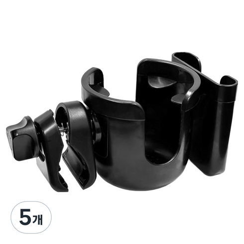 모나코올리브 스마트폰 홀더인 전동킥보드 유모차 클립형 컵홀더, 블랙, 5개