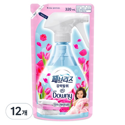 페브리즈 섬유탈취제 다우니 에이프릴향 리필, 320ml, 12개