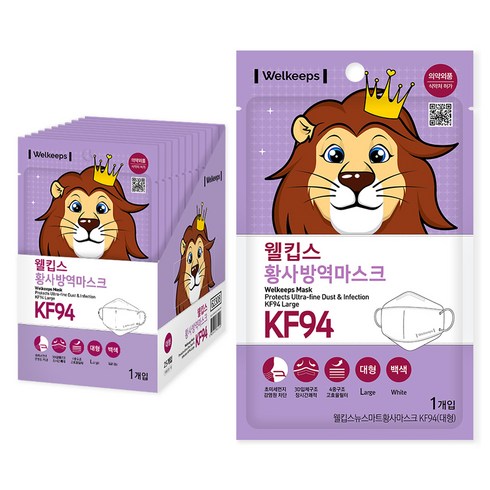 웰킵스 뉴스마트황사마스크 대형 KF94, 25개입, 1개
