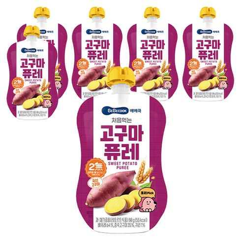베베쿡 처음먹는 퓨레, 고구마, 80g, 6개