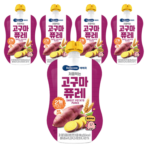 베베쿡 처음먹는 퓨레, 고구마, 80g, 5개