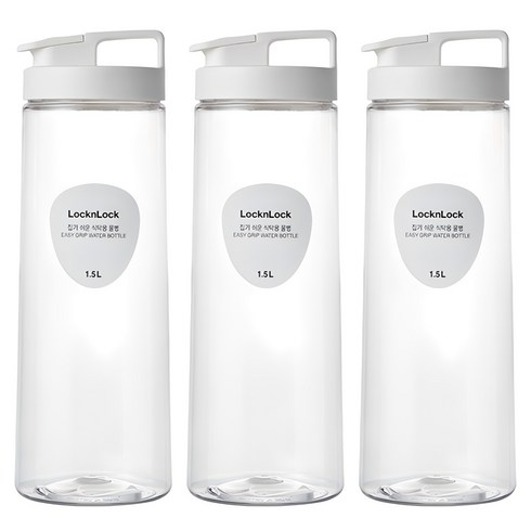 락앤락 잡기쉬운 물병, 화이트, 1.5L, 3개