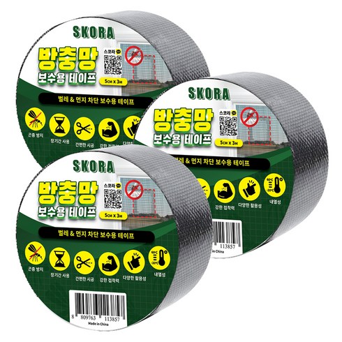 스코라 방충망 보수용 테이프, 3개