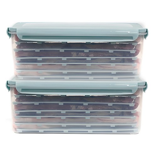 나누담 냉동 삼겹 생선 보관 트레이 용기 3L, 2개입, 1세트