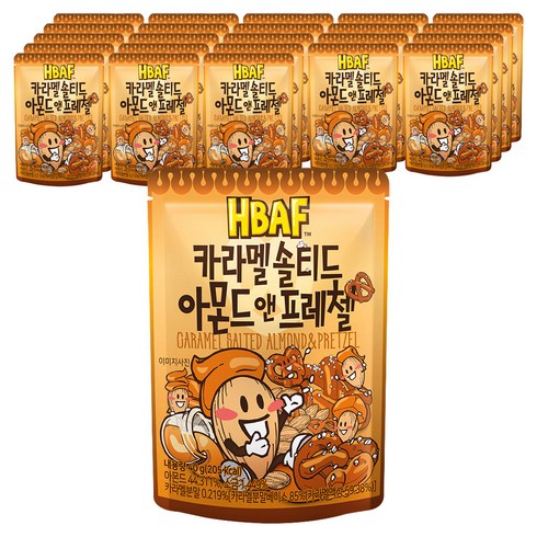 바프 카라멜 솔티드 아몬드 앤 프레첼, 40g, 24개