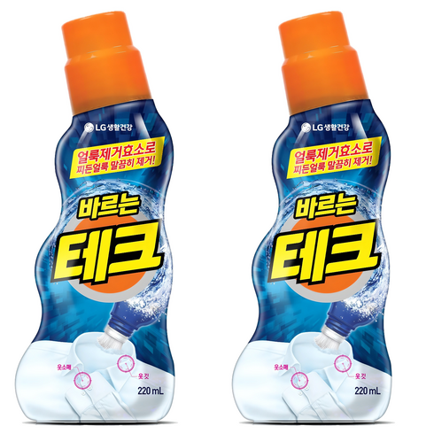 테크 바르는 섬유 얼룩제거제, 220ml, 2개