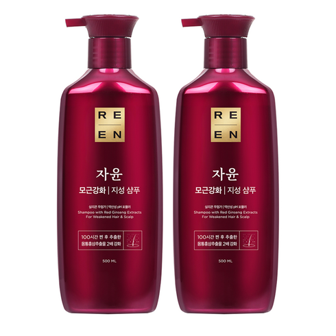 리엔 자윤 모근강화 지성 샴푸, 500ml, 2개