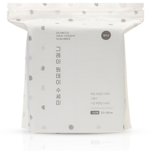 디어커스 원데이 수세미 엠보싱, 그레이, 100개, 1개