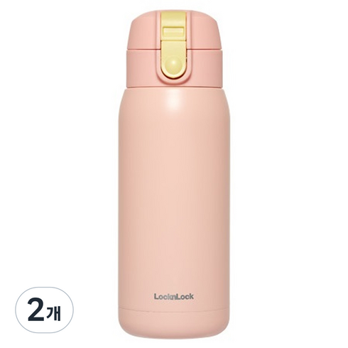 락앤락 스쿨핏 코튼캔디 원터치 텀블러, 핑크, 370ml, 2개