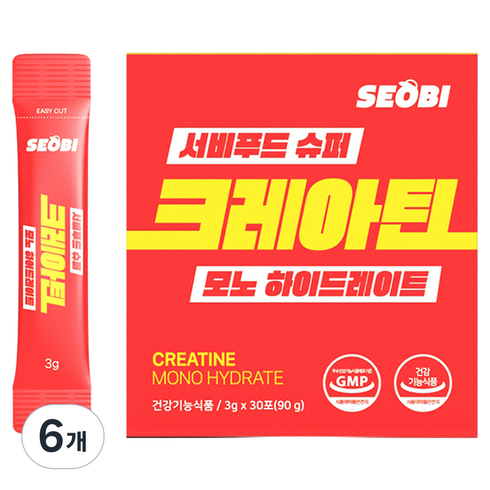 서비푸드 슈퍼 크레아틴 모노 하이드레이트, 90g, 6개