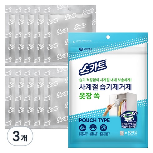 스카트 사계절 습기제거제 옷장 쏙 본품 10P, 300g, 3개