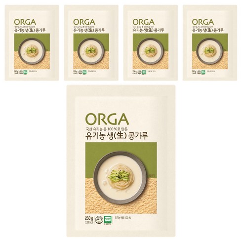 올가홀푸드 유기농 생 콩가루, 250g, 5개
